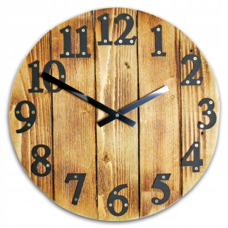 Drevené nástenné hodiny ModernClock Patron s priemerom 40 cm